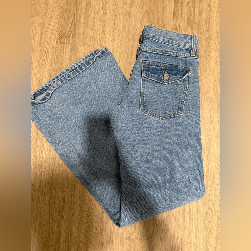 Stylish Light Blue Women's Wide Leg Jeans